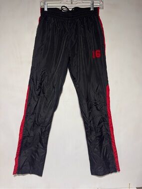 augusta brand black and red track pants with leg zip